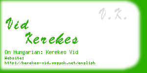vid kerekes business card